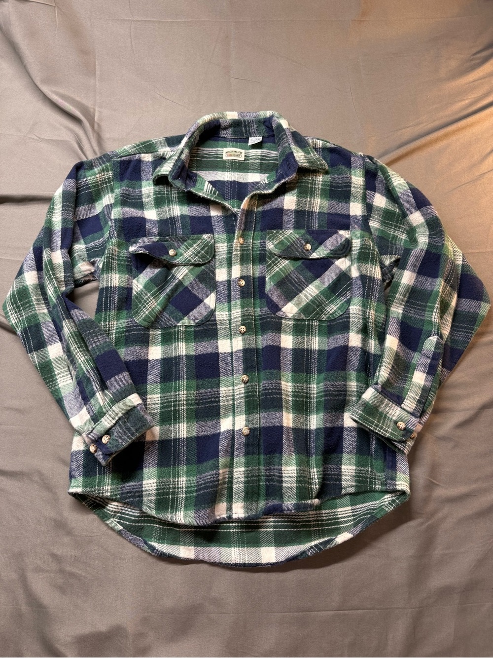 Five Brother Green, Navy & White Plaid Button-Up Shirt